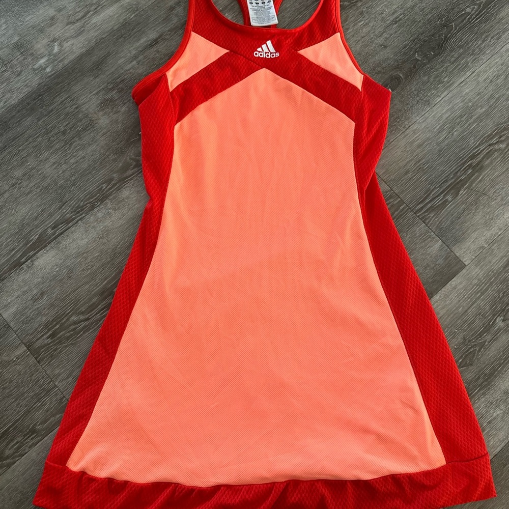 Adidas Red Mesh Athletic Top